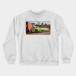 Silvia s15 Drift Yellow Cartoon Drawing Action Print Crewneck Sweatshirt